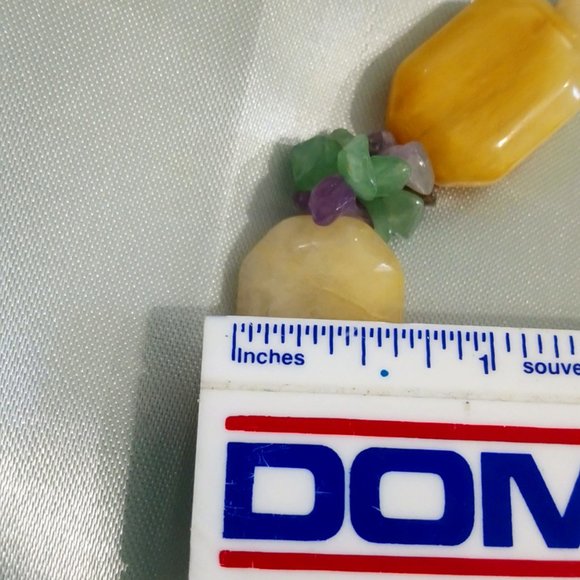 Hand Crafted Green Aventurine Bracelet with Amethyst Yellow Peach - Picture 5 of 6